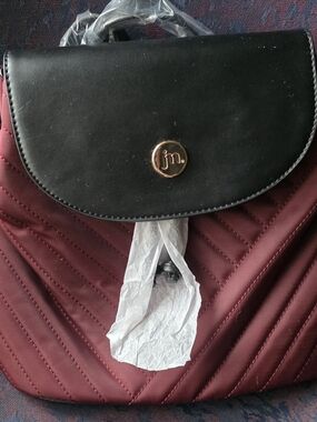 Jessica Moore - Quilted Burgundy & Black Women's Backpack